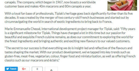 Canapes Supplier - Tipiak Foodservice - Tipiak Celebrates 50th Birthday