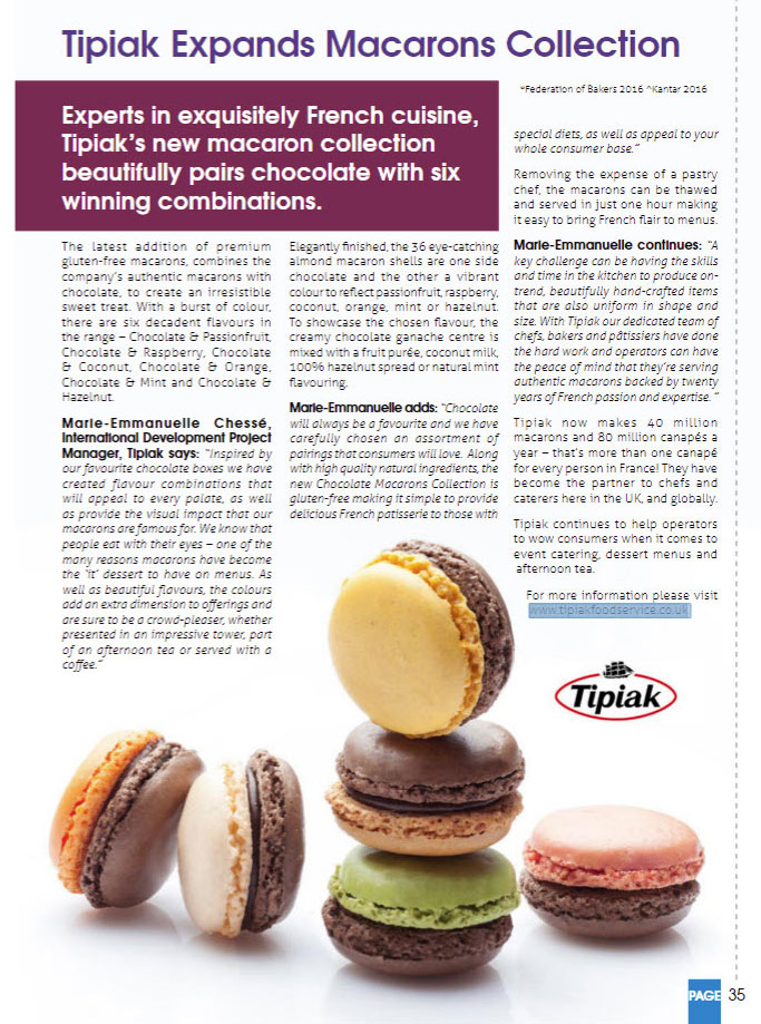 Macarons Supplier - Tipiak Foodservice - Restaurant Update - Tipiak Expands Macarons Selection